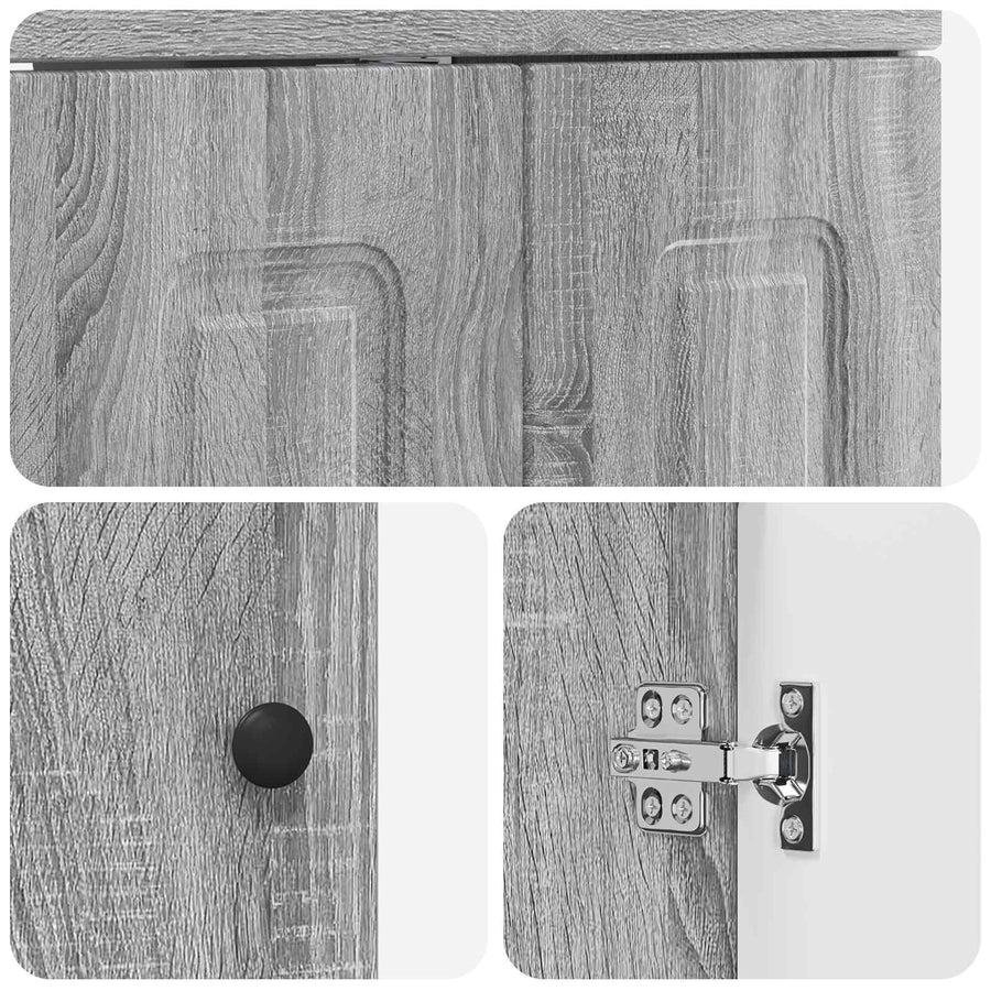 Badkamermeubelset Grijs Sonoma 78,5 x 37,5 x 81 cm Bewerkt hout