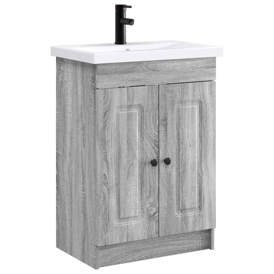 Badkamermeubelset Grijs Sonoma 78,5 x 37,5 x 81 cm Bewerkt hout