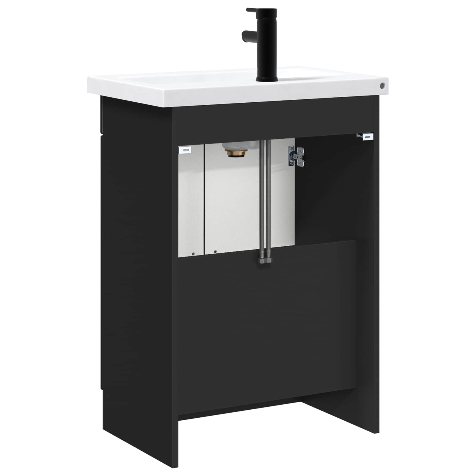 Badkamermeubelset Zwart 56 x 37,5 x 81 cm Bewerkt hout