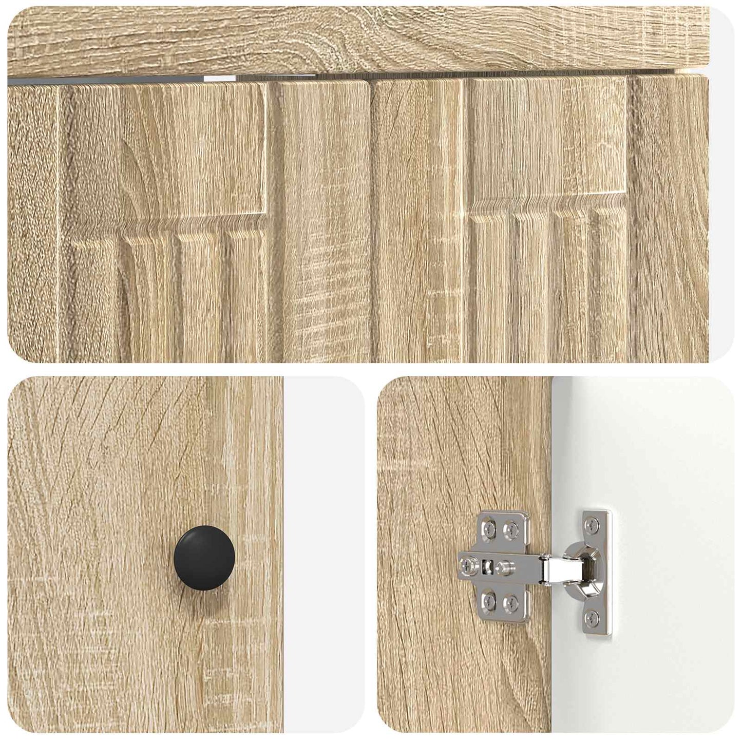 Badkamermeubelset Sonoma Eiken 56 x 37,5 x 81 cm Bewerkt hout