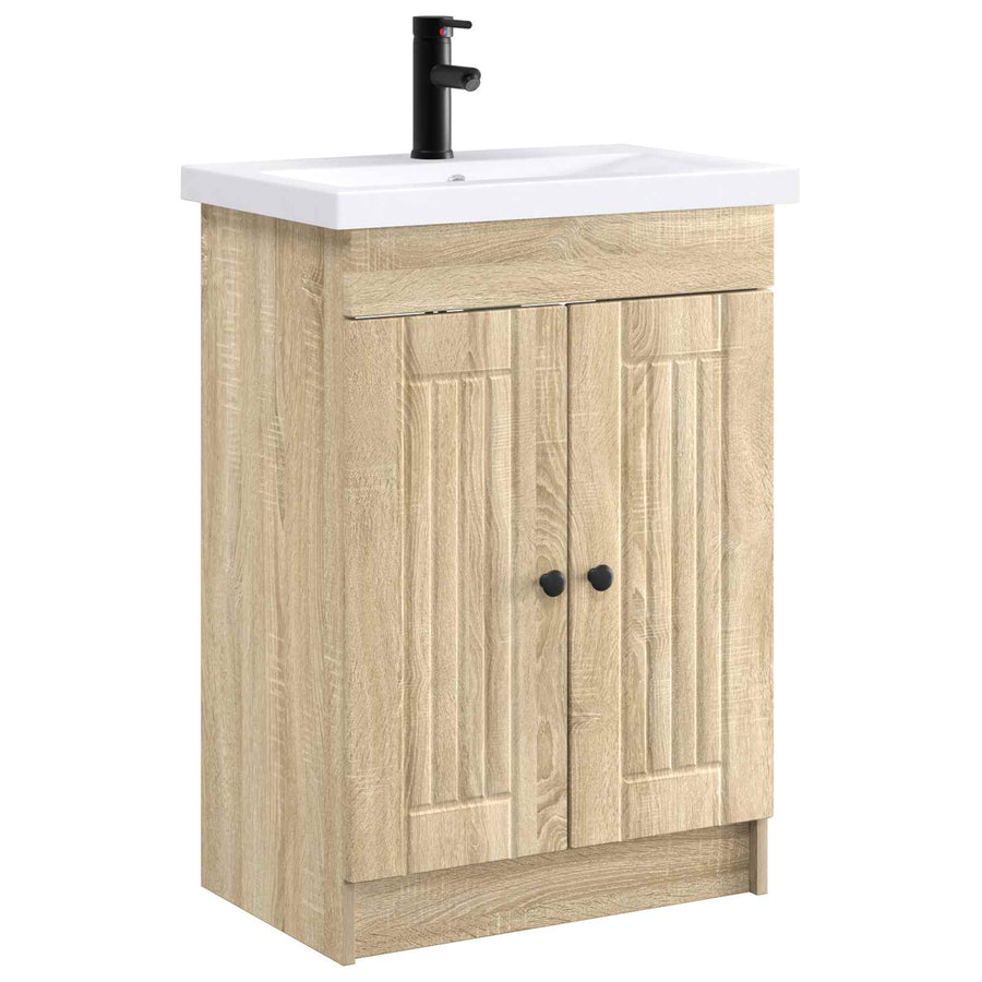 Badkamermeubelset Sonoma Eiken 56 x 37,5 x 81 cm Bewerkt hout