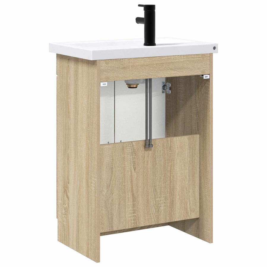 Badkamermeubelset Sonoma Eiken 56 x 37,5 x 81 cm Bewerkt hout