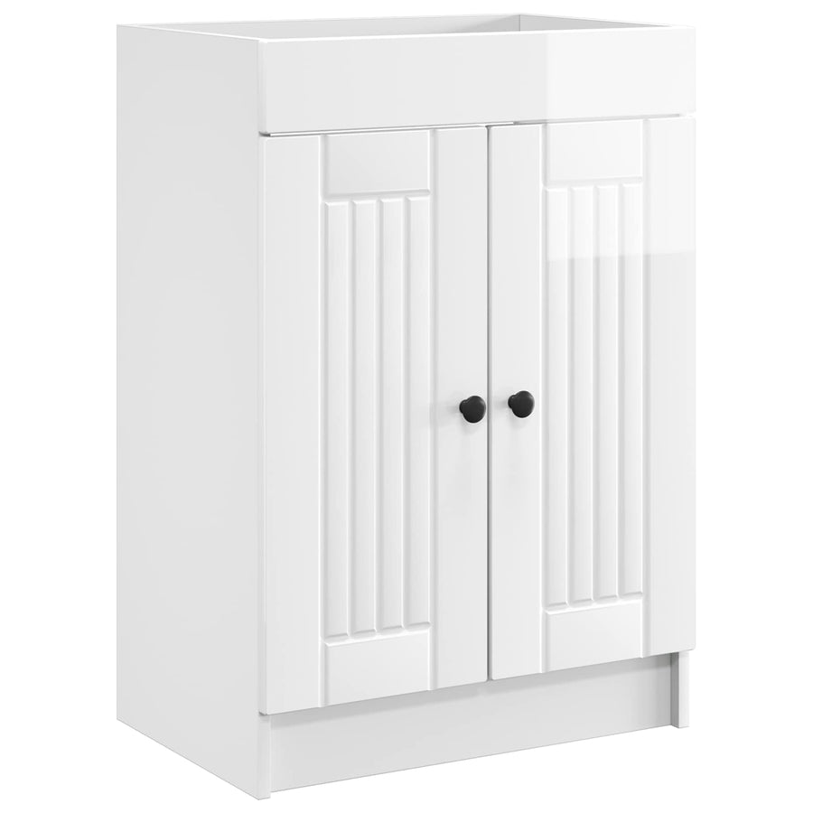 Badkamermeubelset Hoogglans Wit 56 x 37,5 x 81 cm Bewerkt hout