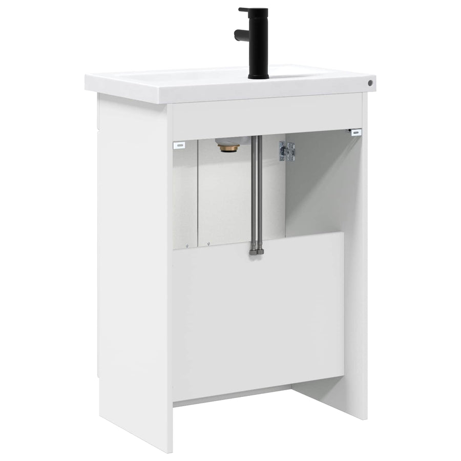 Badkamermeubelset Hoogglans Wit 56 x 37,5 x 81 cm Bewerkt hout