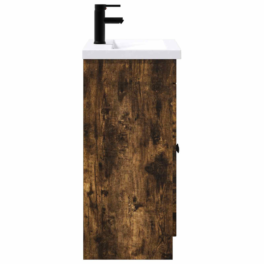 Badkamermeubelset Gerookt eiken 56 x 37,5 x 81 cm Bewerkt hout