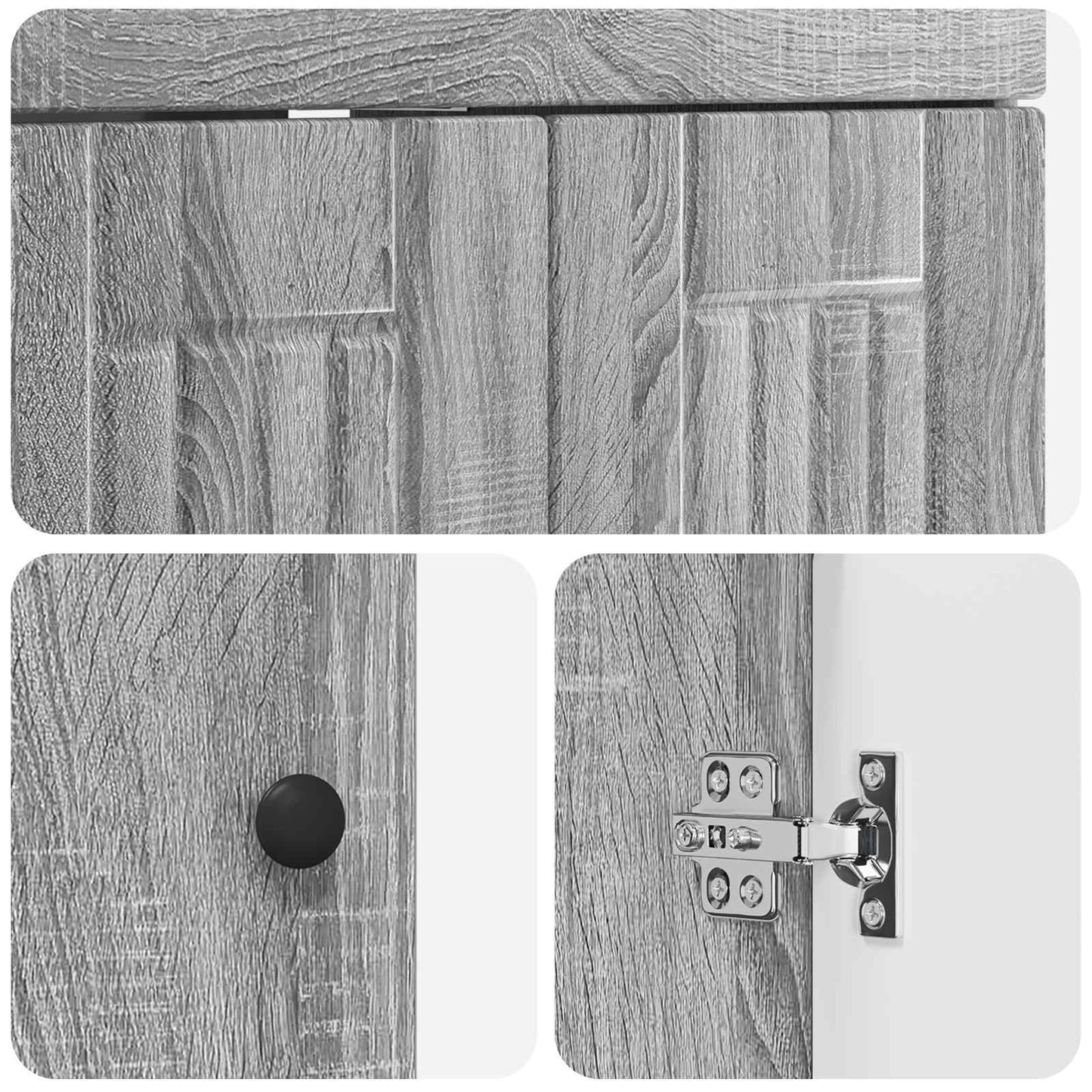 Badkamermeubelset Grijs Sonoma 56 x 37,5 x 81 cm Bewerkt hout