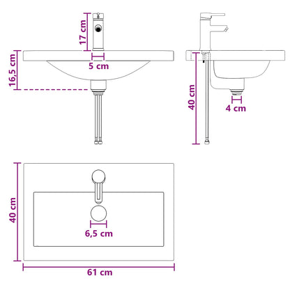 Badkamermeubelset Grijs Sonoma 56 x 37,5 x 81 cm Bewerkt hout