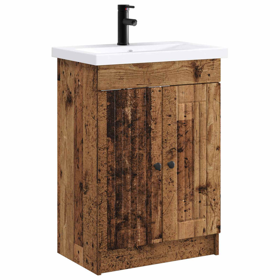 Badkamermeubelset Oud hout 56 x 37,5 x 81 cm Bewerkt hout