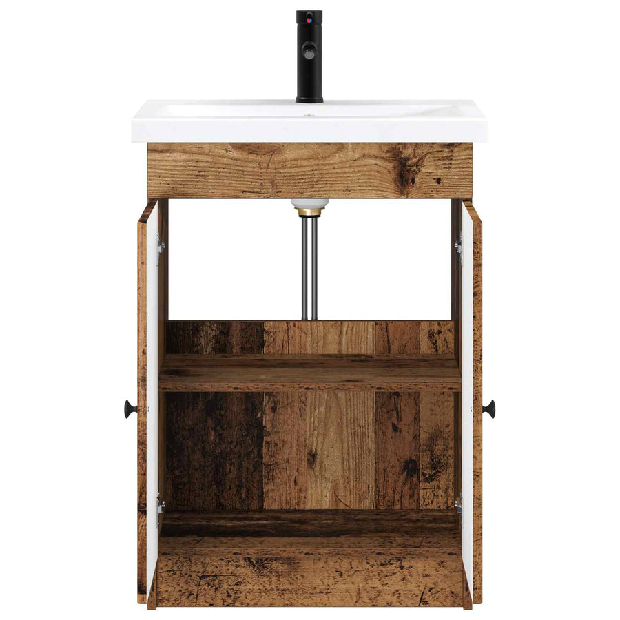 Badkamermeubelset Oud hout 56 x 37,5 x 81 cm Bewerkt hout