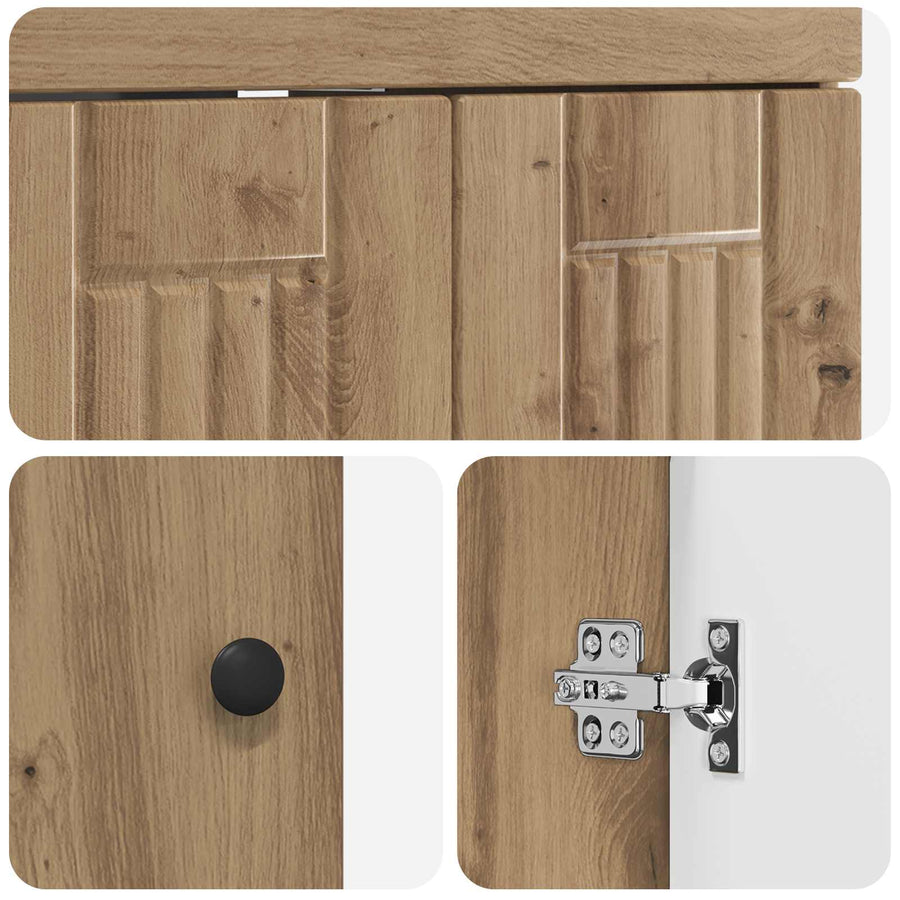 Badkamermeubelset Artisanaal eiken 56 x 37,5 x 81 cm