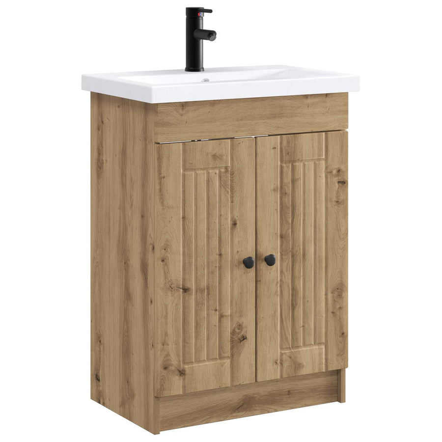 Badkamermeubelset Artisanaal eiken 56 x 37,5 x 81 cm