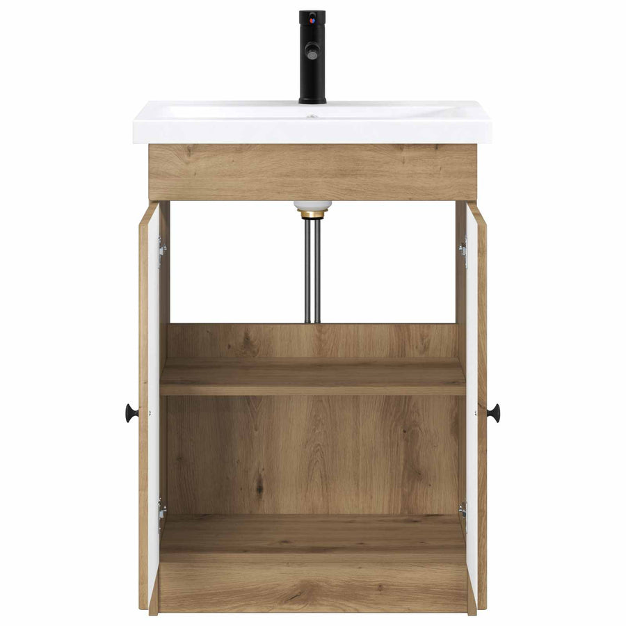 Badkamermeubelset Artisanaal eiken 56 x 37,5 x 81 cm