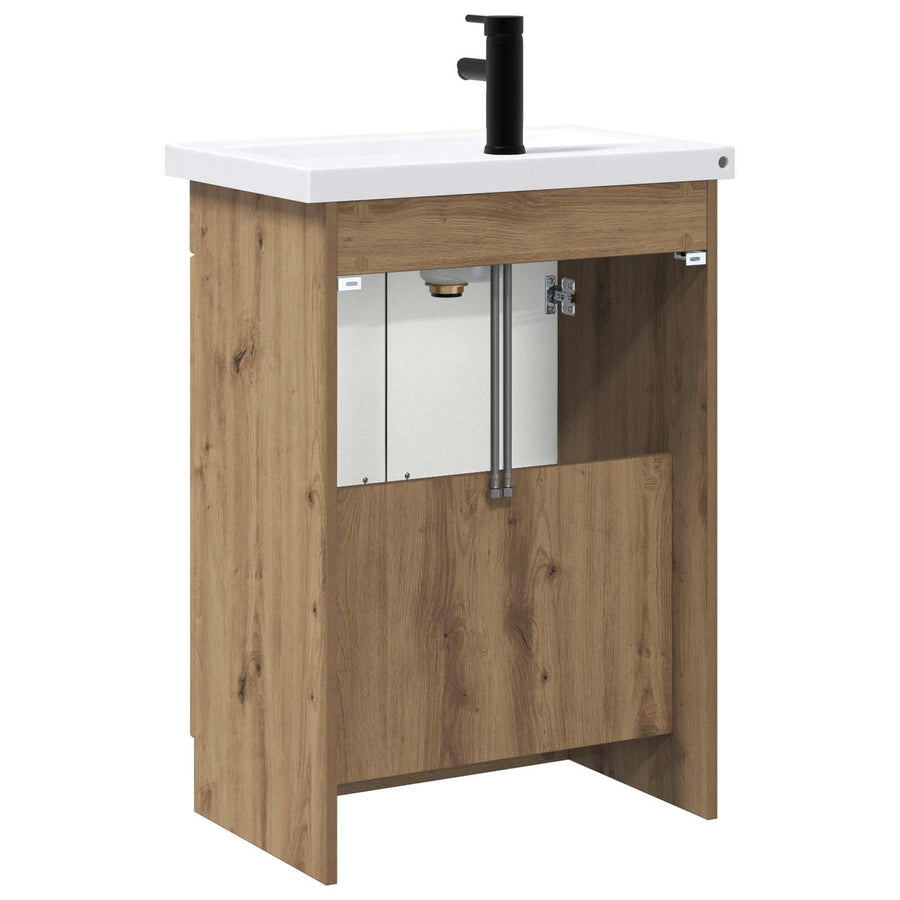Badkamermeubelset Artisanaal eiken 56 x 37,5 x 81 cm