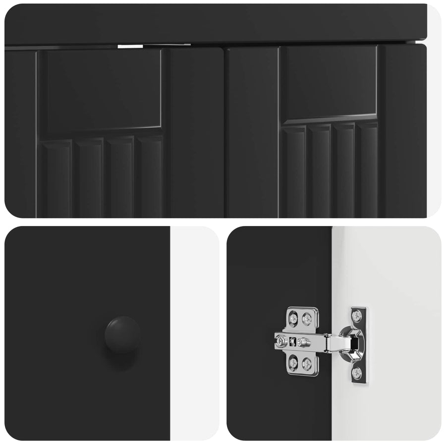 Badkamermeubelset Zwart 78,5 x 37,5 x 81 cm Bewerkt hout