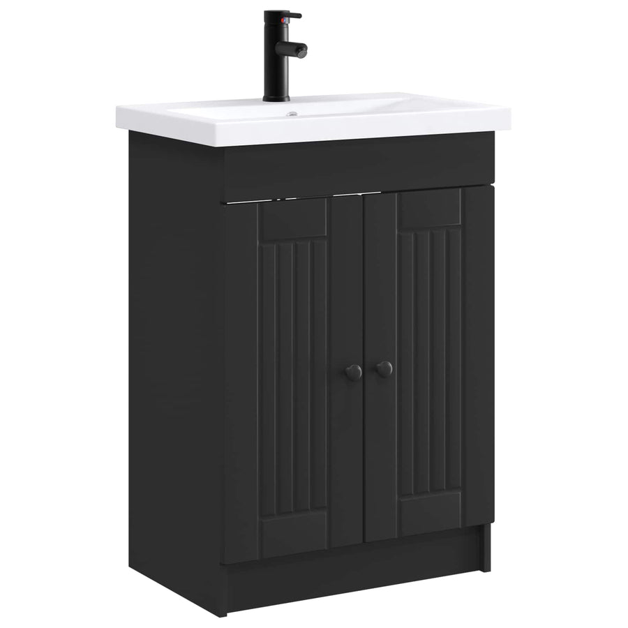 Badkamermeubelset Zwart 78,5 x 37,5 x 81 cm Bewerkt hout
