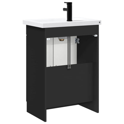 Badkamermeubelset Zwart 78,5 x 37,5 x 81 cm Bewerkt hout
