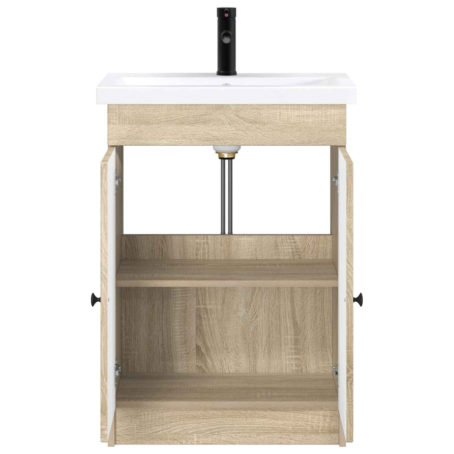 Badkamermeubelset Sonoma Eiken 78,5 x 37,5 x 81 cm Bewerkt hout