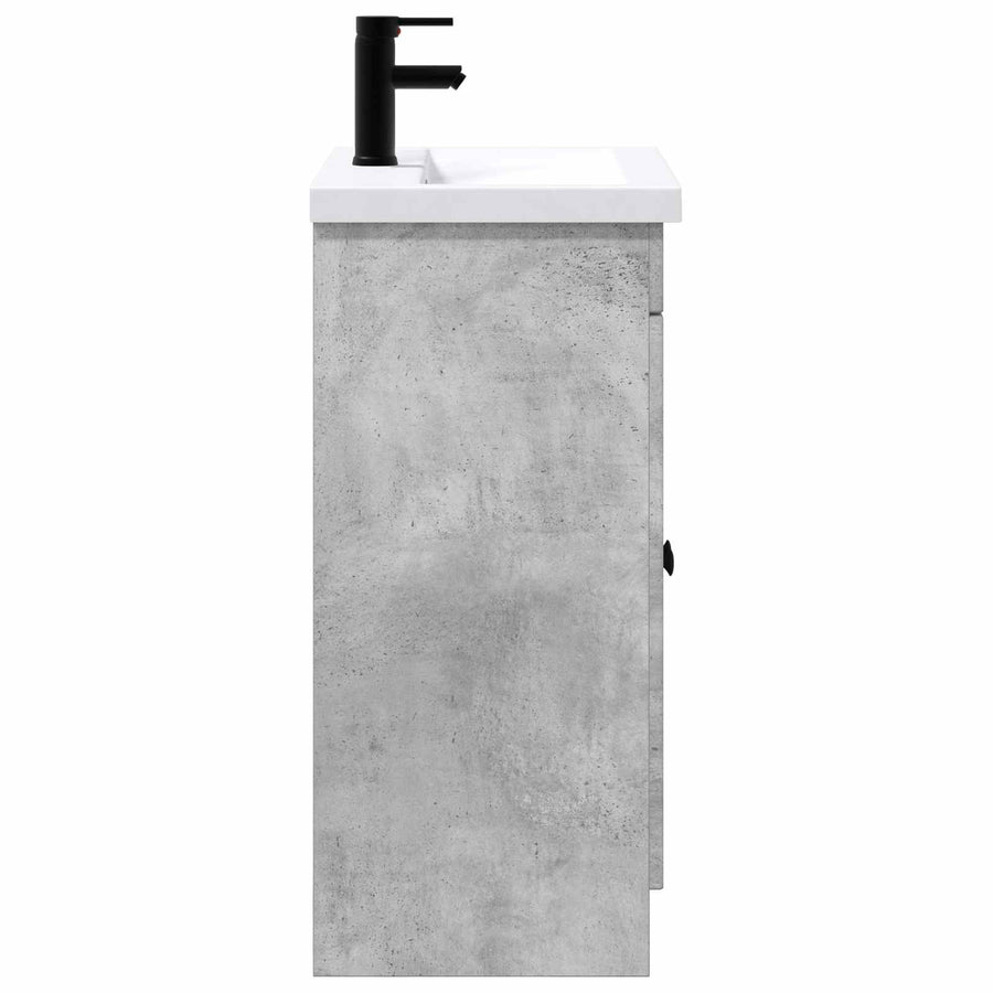 Badkamermeubelset Betongrijs 78,5 x 37,5 x 81 cm Bewerkt hout