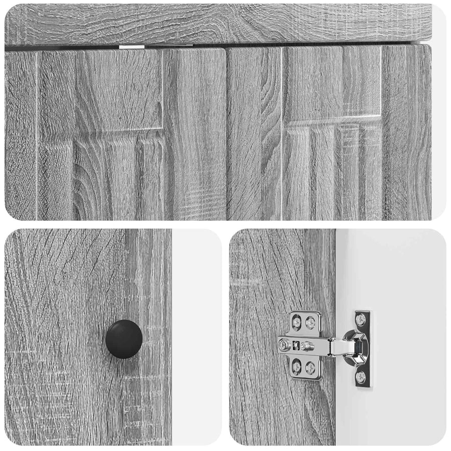 Badkamermeubelset Grijs Sonoma 78,5 x 37,5 x 81 cm Bewerkt hout
