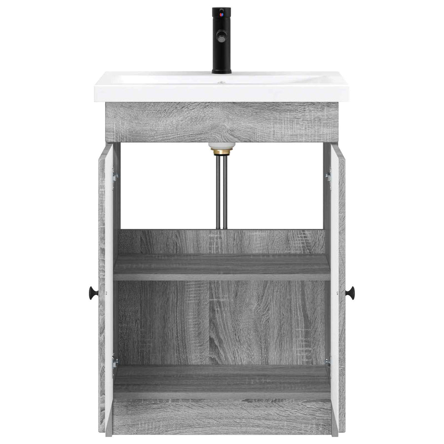 Badkamermeubelset Grijs Sonoma 78,5 x 37,5 x 81 cm Bewerkt hout