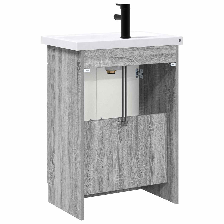 Badkamermeubelset Grijs Sonoma 78,5 x 37,5 x 81 cm Bewerkt hout