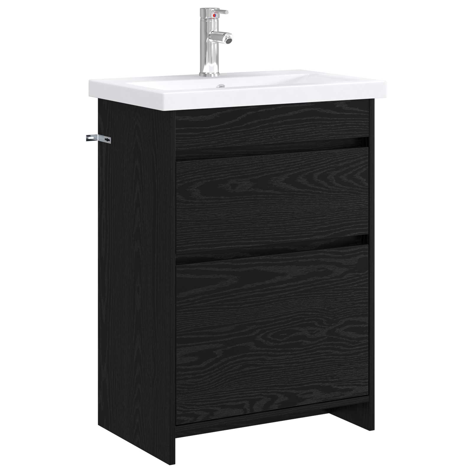 Badkamermeubelset Zwart eiken 61 x 40 x 84,5 cm Bewerkt hout