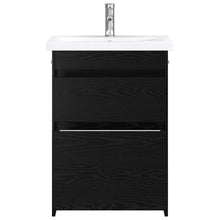 Badkamermeubelset Zwart eiken 61 x 40 x 84,5 cm Bewerkt hout