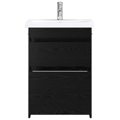 Badkamermeubelset Zwart eiken 61 x 40 x 84,5 cm Bewerkt hout