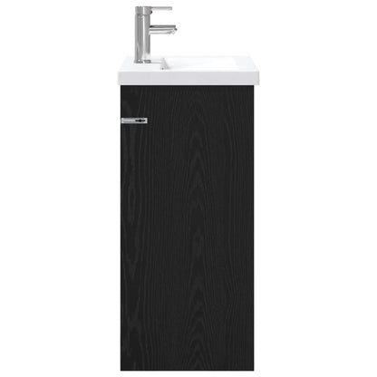 Badkamermeubelset Zwart eiken 61 x 40 x 84,5 cm Bewerkt hout