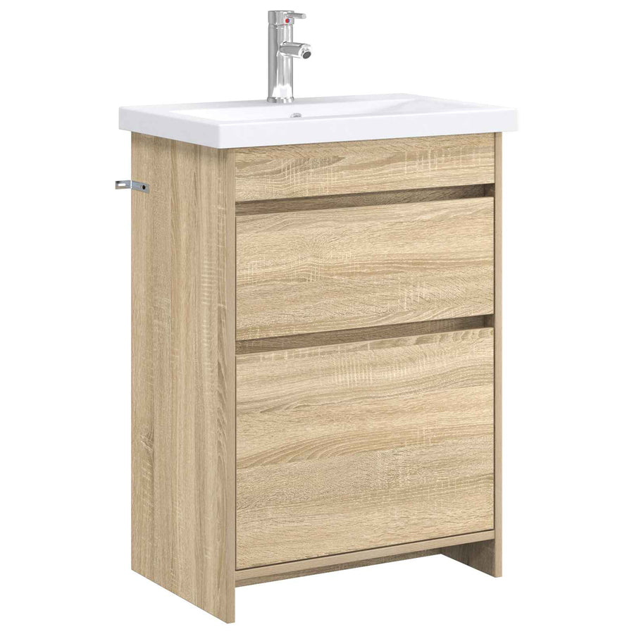 Badkamermeubelset Sonoma Eiken 61 x 40 x 84,5 cm Bewerkt hout