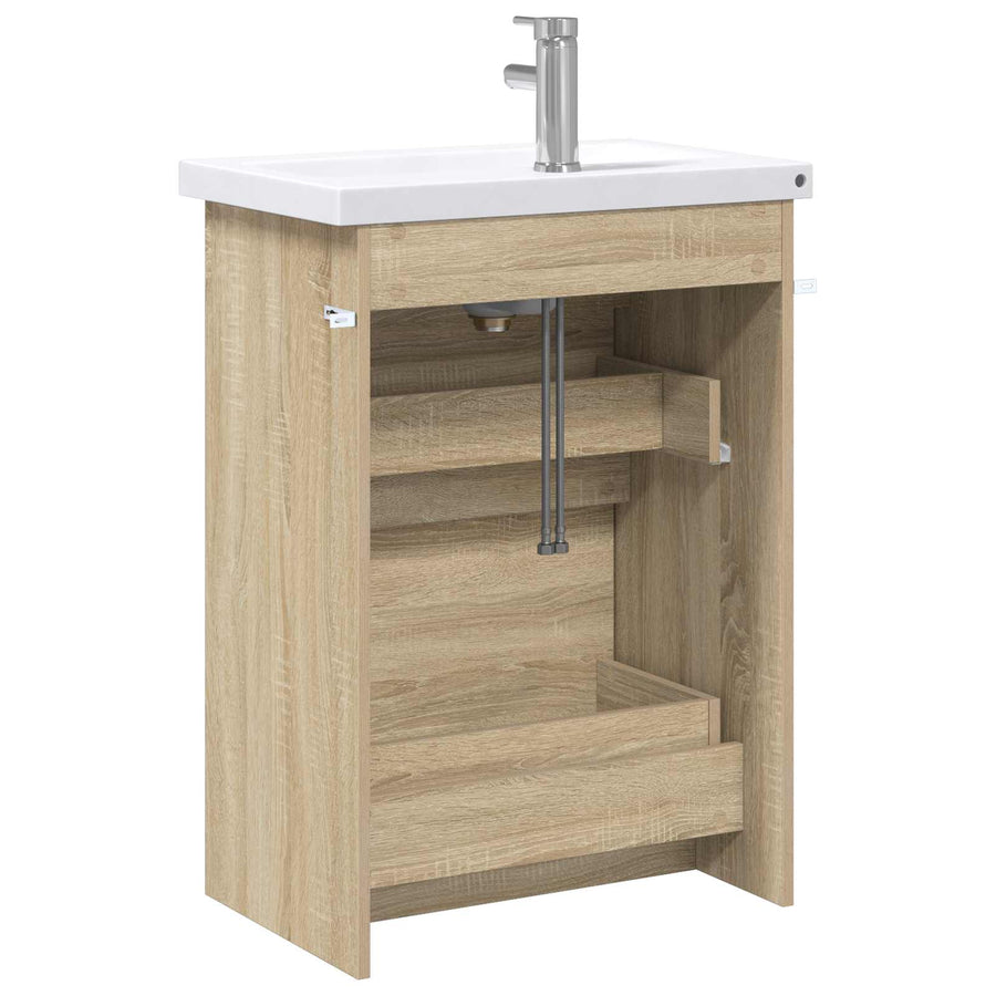 Badkamermeubelset Sonoma Eiken 61 x 40 x 84,5 cm Bewerkt hout
