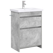 Badkamermeubelset betongrijs 61x40x84.5 cm