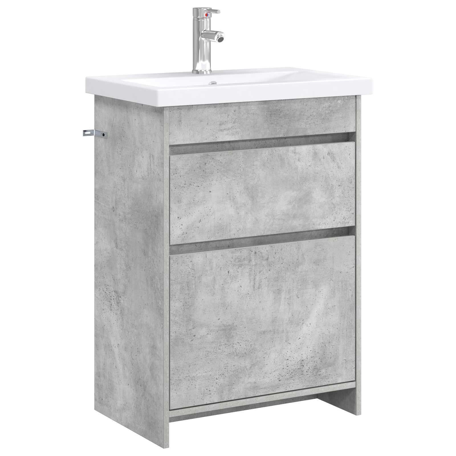 Badkamermeubelset Betongrijs 61 x 40 x 84,5 cm Bewerkt hout