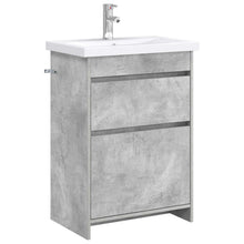 Badkamermeubelset Betongrijs 61 x 40 x 84,5 cm Bewerkt hout
