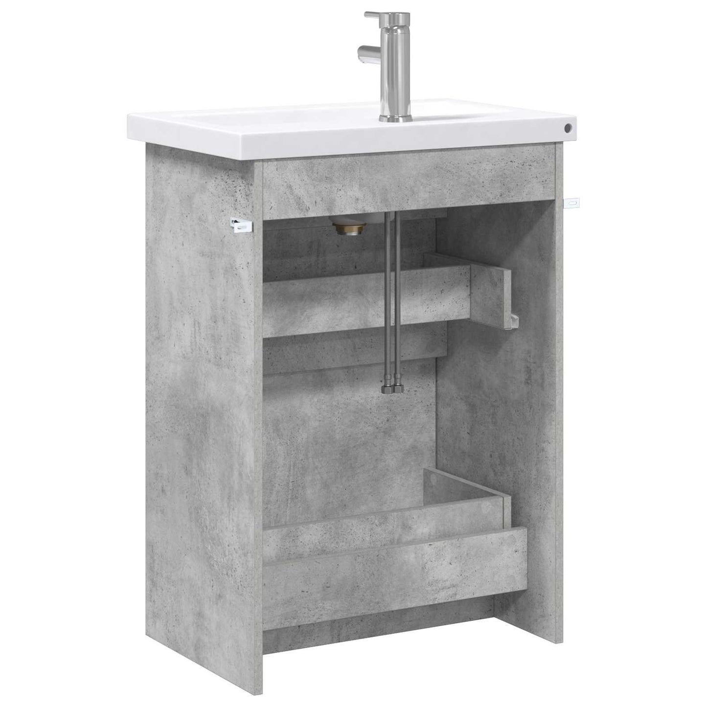 Badkamermeubelset Betongrijs 61 x 40 x 84,5 cm Bewerkt hout