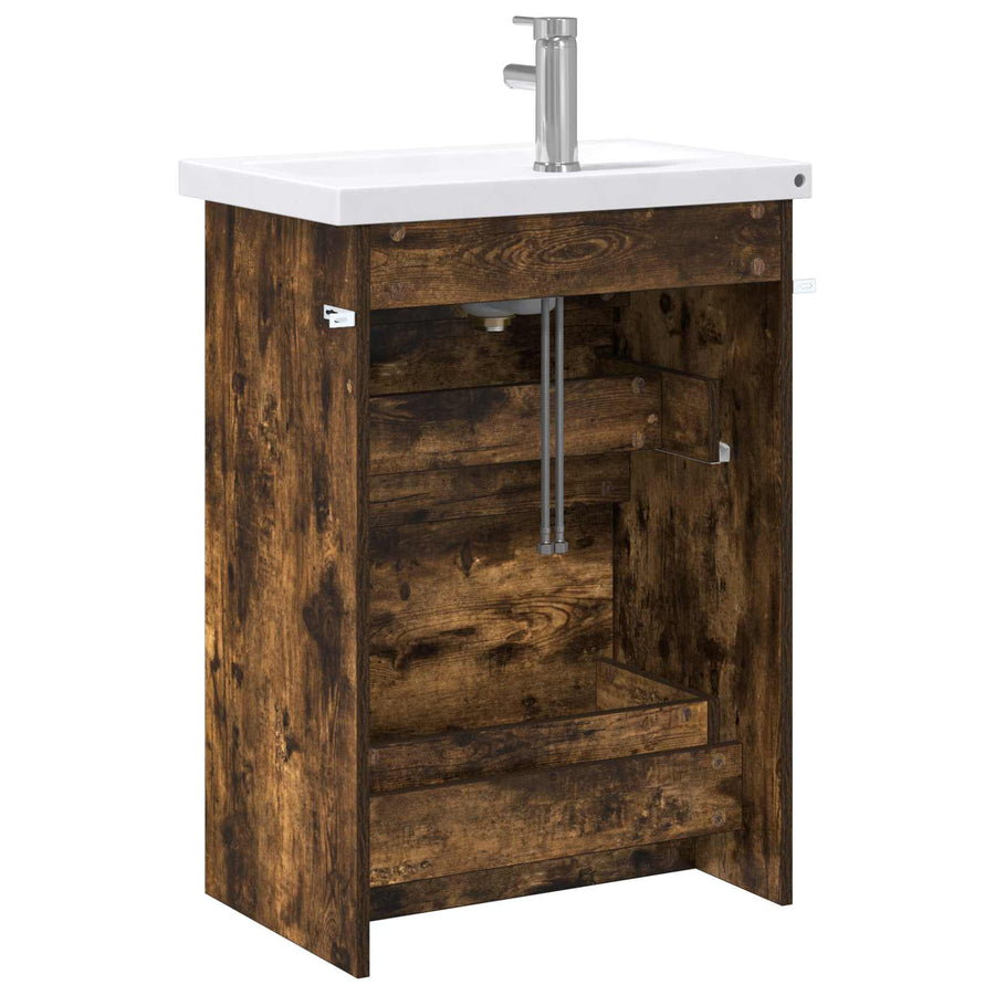 Badkamermeubelset Gerookt eiken 61 x 40 x 84,5 cm Bewerkt hout