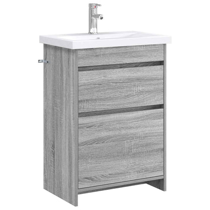 Badkamermeubelset Grijs Sonoma 61 x 40 x 84,5 cm Bewerkt hout