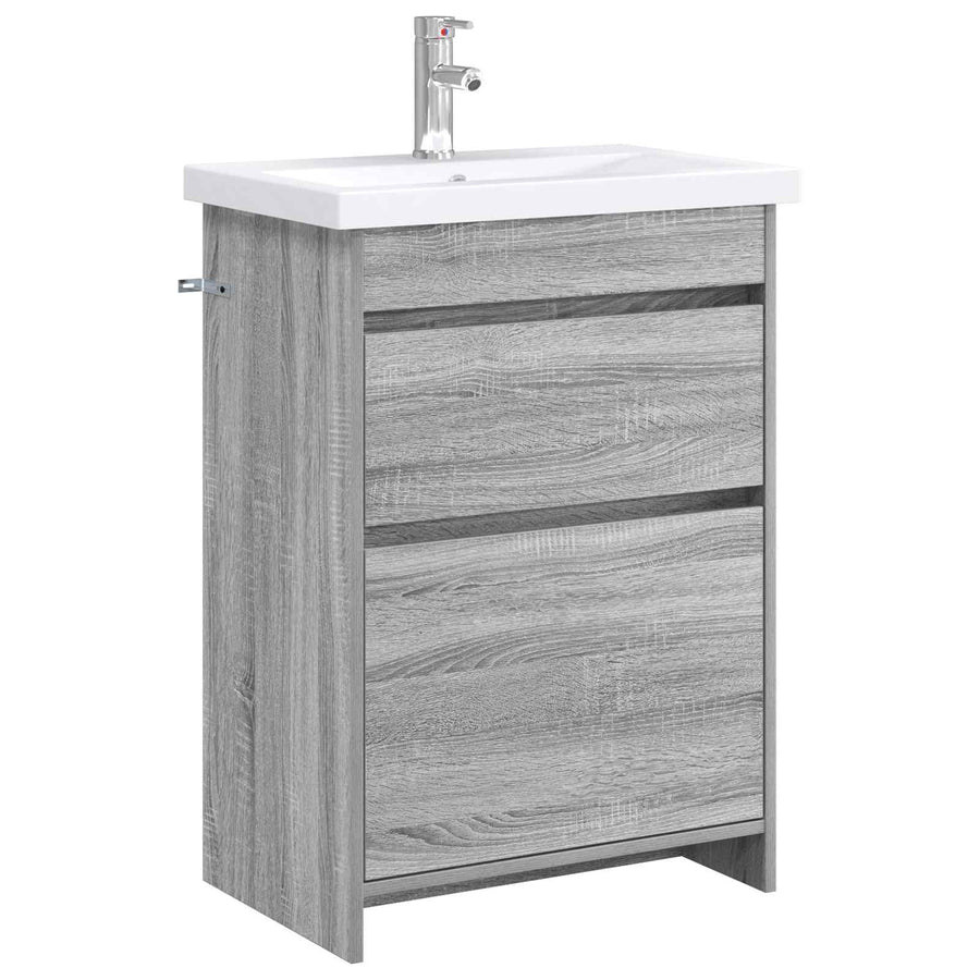 Badkamermeubelset Grijs Sonoma 61 x 40 x 84,5 cm Bewerkt hout