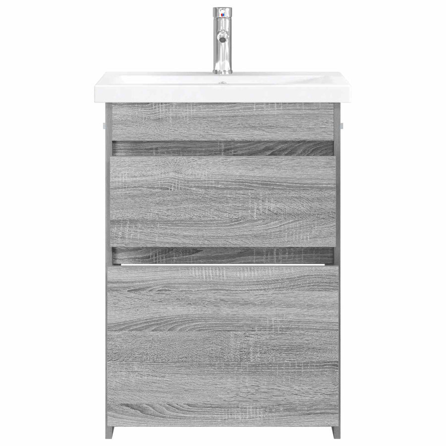 Badkamermeubelset Grijs Sonoma 61 x 40 x 84,5 cm Bewerkt hout