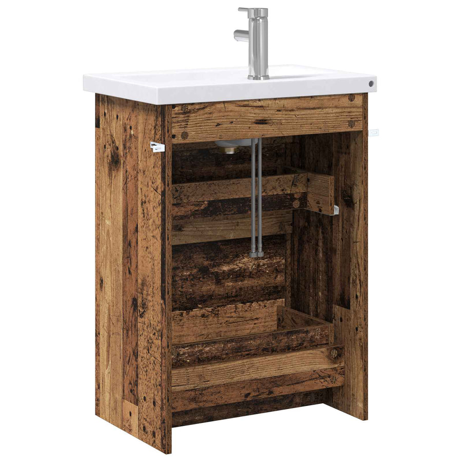 Badkamermeubelset Oud hout 61 x 40 x 84,5 cm Bewerkt hout