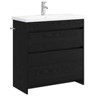 Badkamermeubelset zwart eiken 81x40x84,5 cm