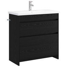 Badkamermeubelset Zwart eiken 81 x 40 x 84,5 cm Bewerkt hout
