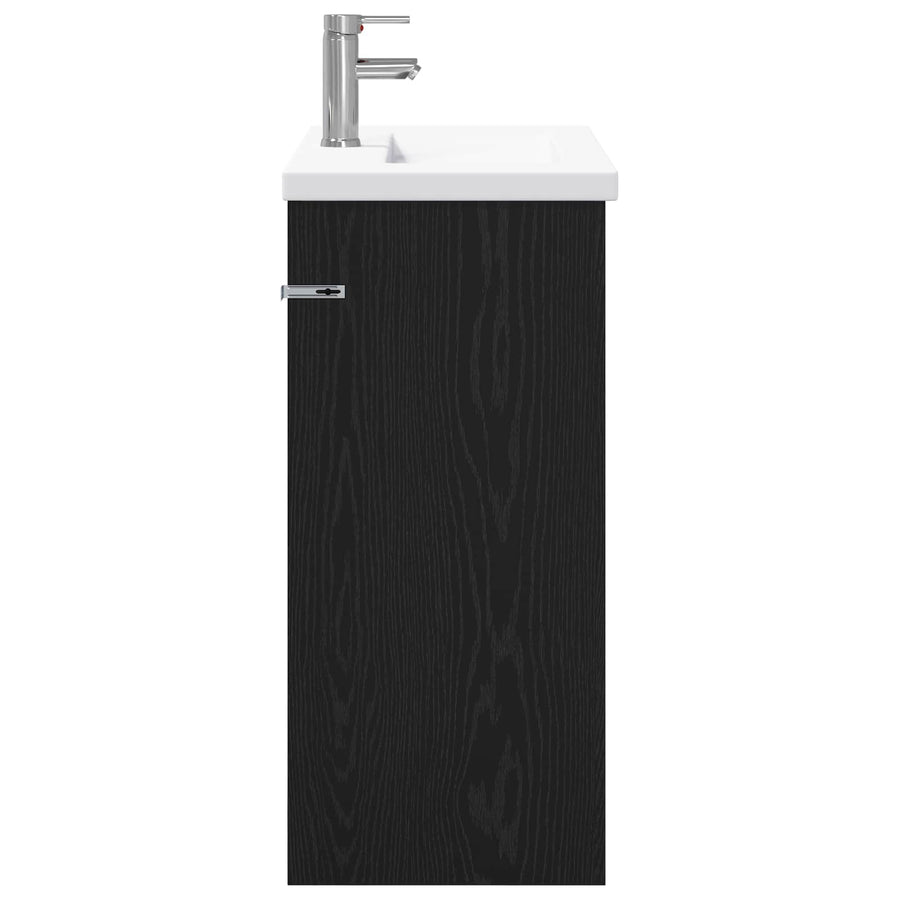 Badkamermeubelset Zwart eiken 81 x 40 x 84,5 cm Bewerkt hout