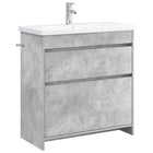 Badkamermeubelset 81x40x84,5 cm bewerkt hout betongrijs