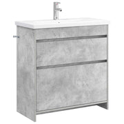 Badkamermeubelset 81x40x84,5 cm bewerkt hout betongrijs
