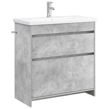 Badkamermeubelset Betongrijs 81 x 40 x 84,5 cm Bewerkt hout