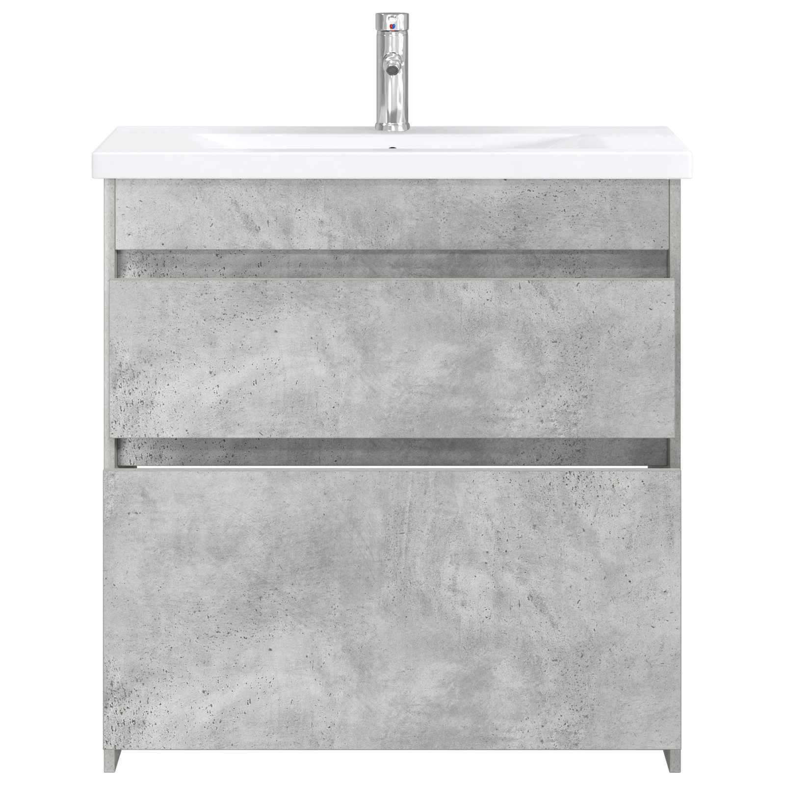 Badkamermeubelset Betongrijs 81 x 40 x 84,5 cm Bewerkt hout