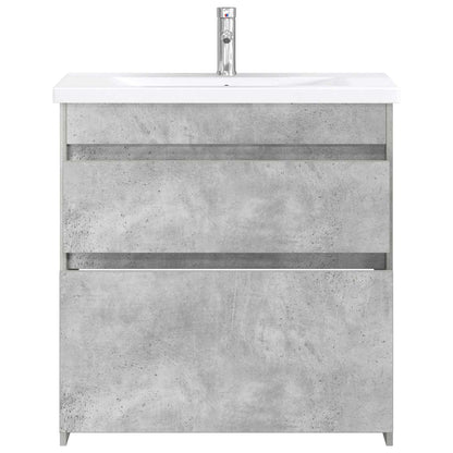 Badkamermeubelset Betongrijs 81 x 40 x 84,5 cm Bewerkt hout