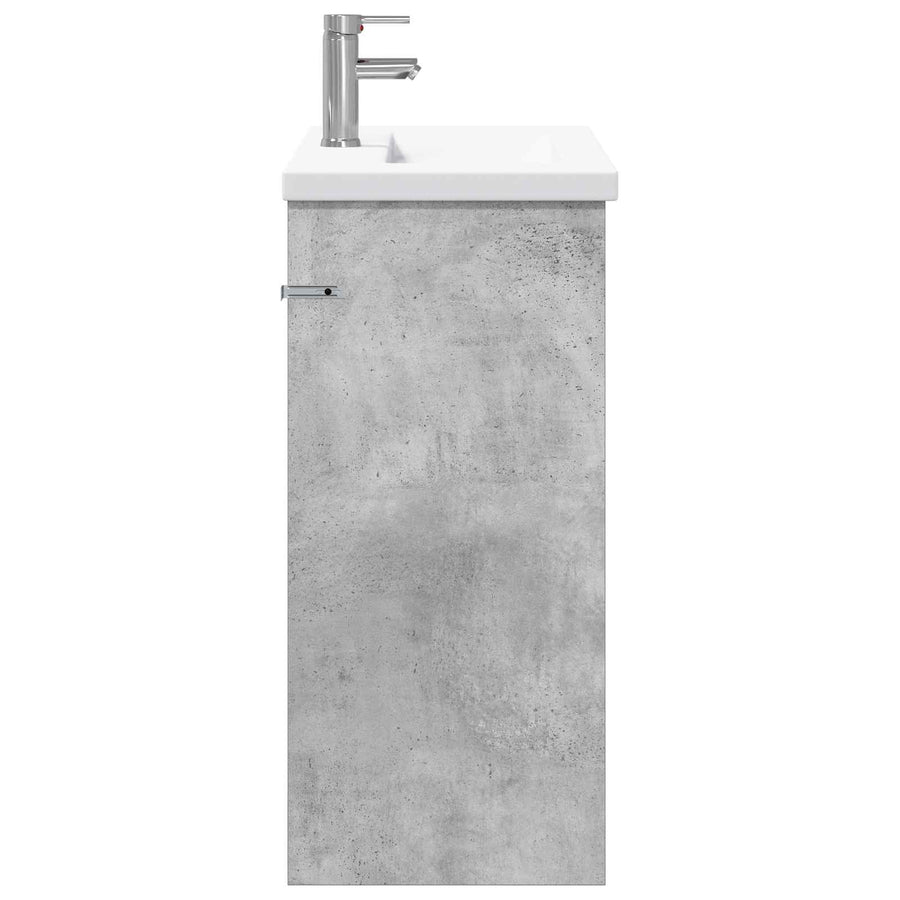 Badkamermeubelset Betongrijs 81 x 40 x 84,5 cm Bewerkt hout