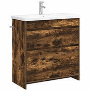 Badkamermeubelset gerookt eiken 81x40x84,5 cm